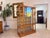 Restored Biedermeier Bookcase, Glass-fronted Display Cabinet, Antique Poplar Wood, Dimensions: Height x Width x Depth 165...