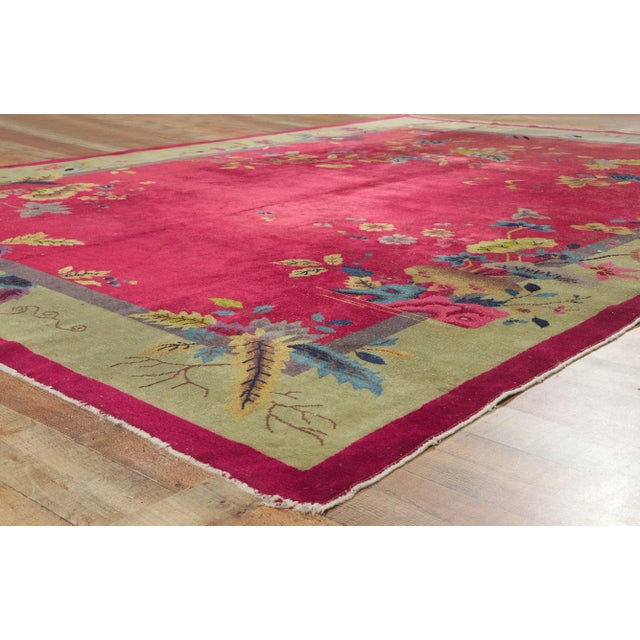 Textile Early 20th Century Antique Chinese Art Deco Rug, 09'00 X 11'09 For Sale - Image 7 of 10