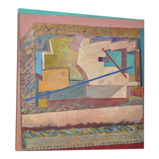 Vintage Abstract Oil Painting by Raymond Abeyta C. For Sale