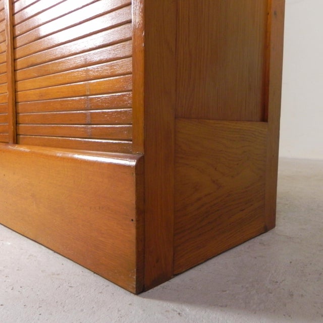 Oak Tambour Cabinet with Two Shutters, 1930s For Sale - Image 18 of 18