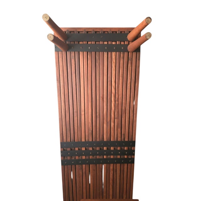 Vintage Expandable Slat Bench Attributed to John Keal for Brown Saltman For Sale - Image 11 of 11