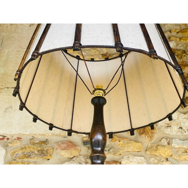 Vintage Turned Wood Floor Lamp, 1950s For Sale - Image 17 of 18