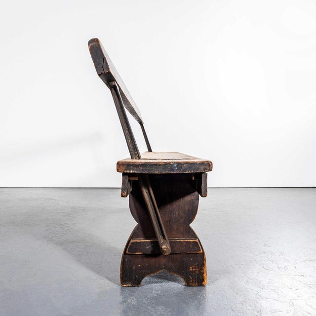 1940s English Cast Metal and Pitch Pine Railway Bench, 1940s For Sale - Image 5 of 10