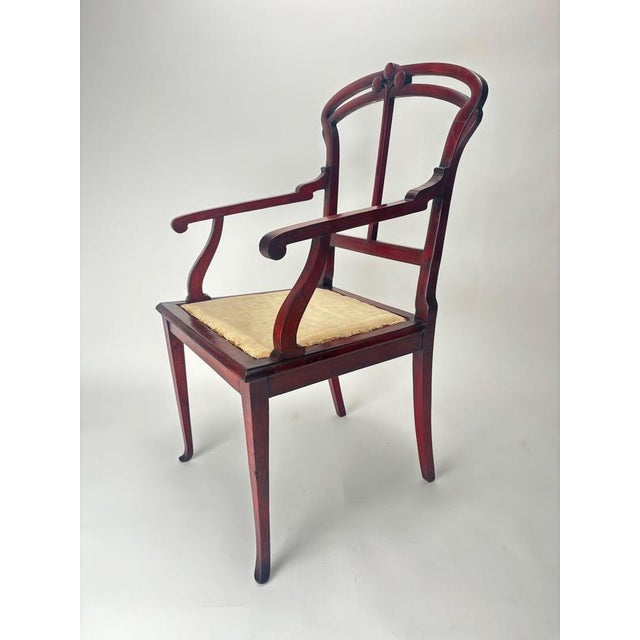 Beige Art Nouveau Wooden Armchairs by Carlo Zen, Italy, 1900, Set of 2 For Sale - Image 8 of 16