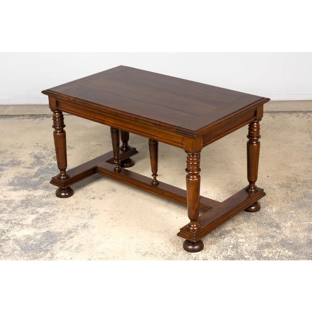 Late 19th Century Late 19th Century French Henri II Revival Walnut Library Table For Sale - Image 5 of 18