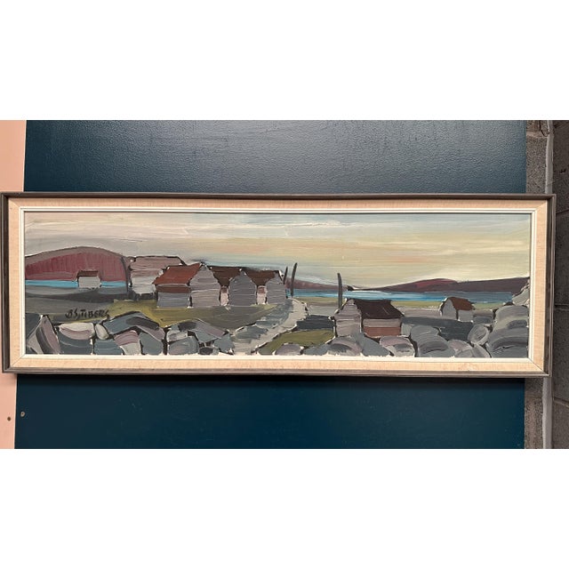 Bo Sjöberg, Coastal Village, 1960s, Oil on Canvas, Framed For Sale - Image 12 of 14