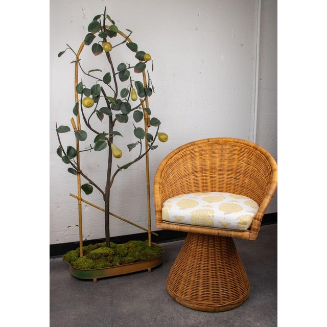 Mid 20th Century Mid 20th Century Wrought Iron and Tôle Peinte Pear Tree and Faux Bamboo Trellis For Sale - Image 5 of 6