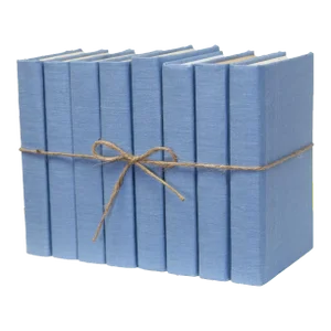 Decorative Books - Sky Linen Wrapped Book Bundle - 1 Foot of Blue Books