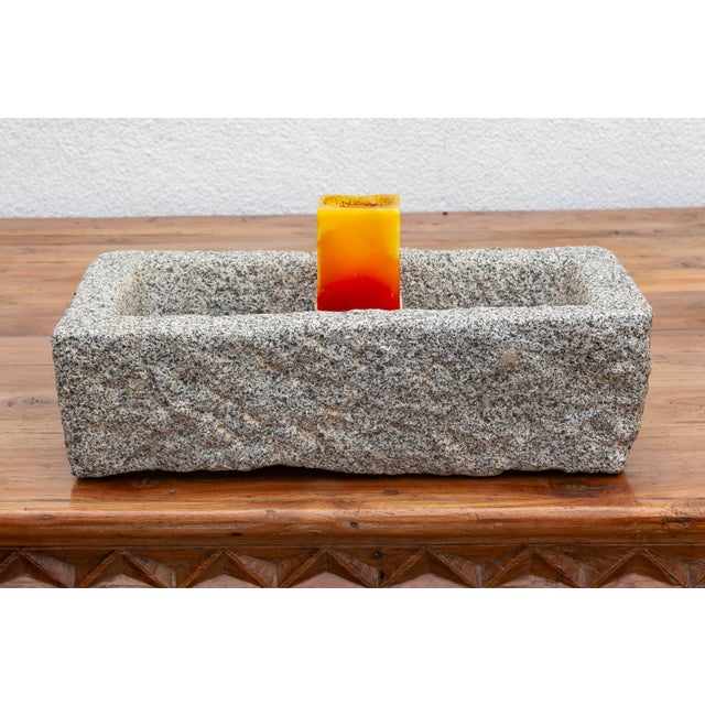 Primitive Hand-Carved Granite Basin For Sale - Image 9 of 9