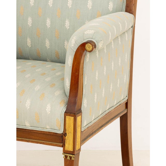 19th Century Pair of Swedish Mahogany Bergeres, 19th Century For Sale - Image 5 of 6