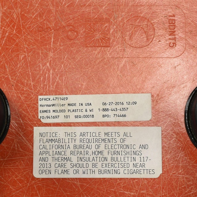 Charles Eames for Herman Miller Orange Fiberglass Counter Height Stools For Sale - Image 10 of 18