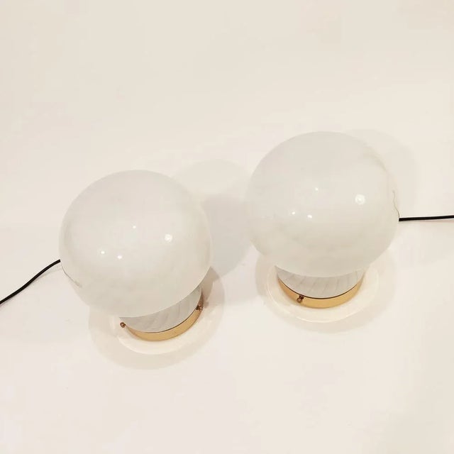 Apart from Italian desktop lamps of the 70s, in the manufacturing and design style of F. Fabbian. Murano crystal body...