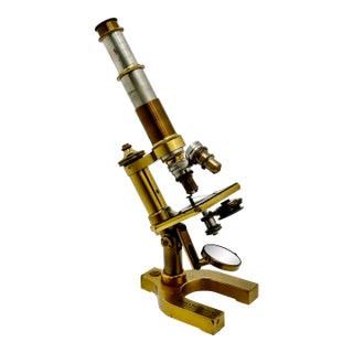 Fine Quality Authentic Antique Solid Brass Doctors Microscope by Bausch & Lomb Optical Co. New York Circa 1894 For Sale