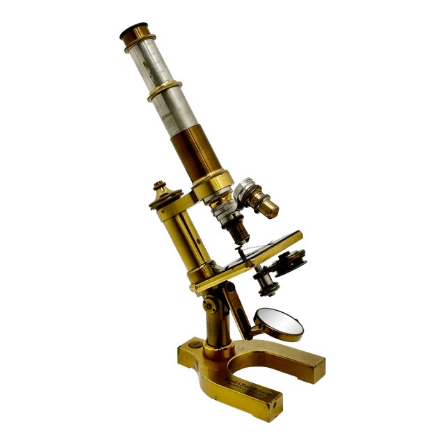 Fine Quality Authentic Antique Solid Brass Doctors Microscope by Bausch & Lomb Optical Co. New York Circa 1894 For Sale