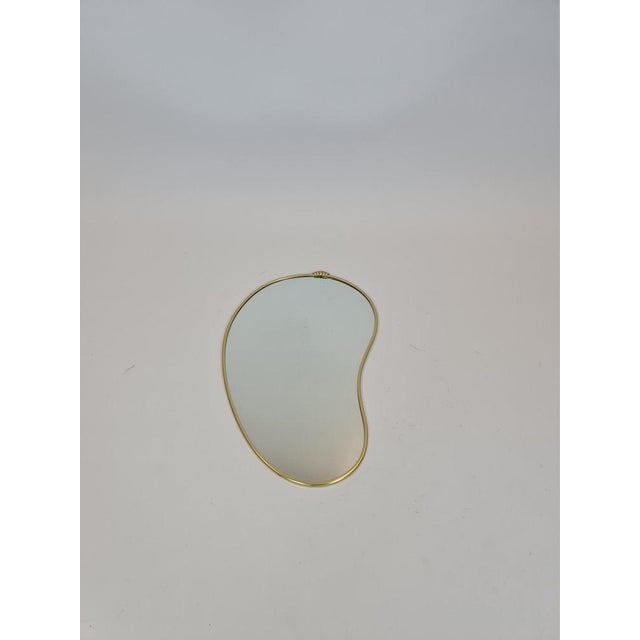 Copper Mid-Century German Asymmetric Brass Wall Mirror, 1960s For Sale - Image 8 of 10