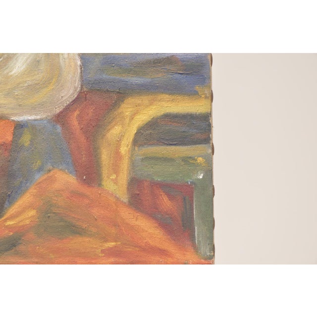 Oil Painting, 1920s, Locomotive Under Blast Furnace For Sale - Image 7 of 9