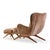 Mid 20th Century Vladimir Kagan for Dreyfuss Mid Century Highback Barrel Lounge Chair With Ottoman For Sale - Image 5 of 9