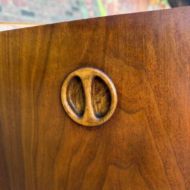 Lane Hexagonal Walnut Storage End Table For Sale - Image 12 of 12