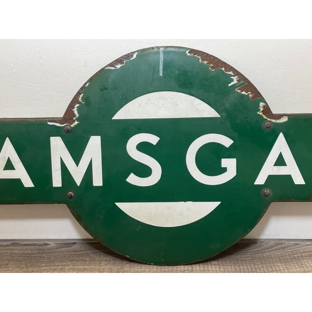 British 1940s Southern Railway Enamel Target Sign – Ramsgate Station, Kent For Sale - Image 4 of 18