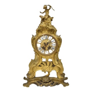 Very Large French Bronze Mantel Clock For Sale