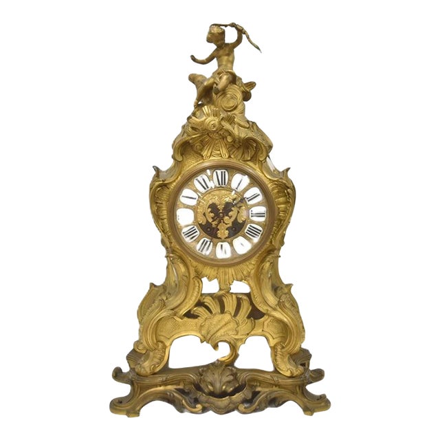Very Large French Bronze Mantel Clock For Sale