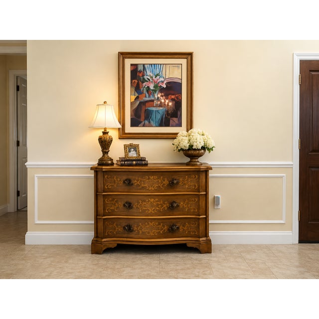 Italian Italian Inlaid French Walnut Veronese Bombe Chest, Mid-20th Century For Sale - Image 3 of 6