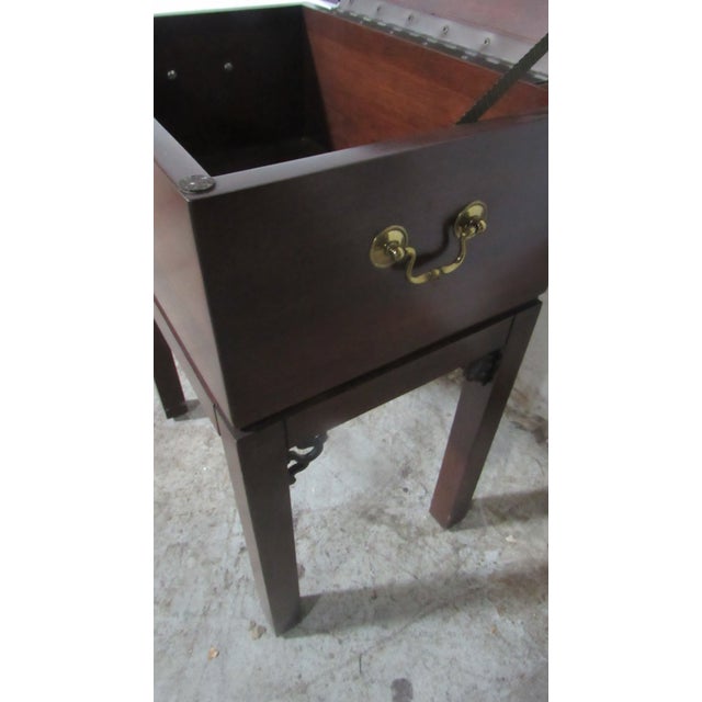 1980s 1980s Ethan Allen Georgian Court Campaign Chest Silver Chest End Table For Sale - Image 5 of 7