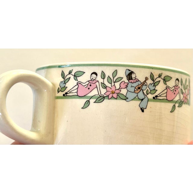 Gien Gien Pierrot Et Columbine French Breakfast/Luncheon Set For Sale - Image 4 of 6