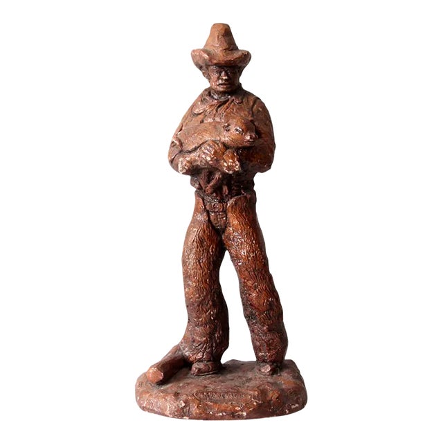Vintage Western Cowboy Statue For Sale