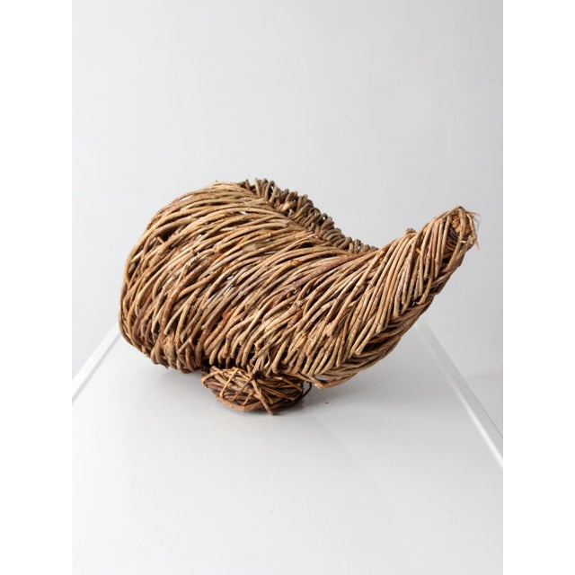 Late 20th Century Vintage Woven Cornucopia Basket For Sale - Image 5 of 14