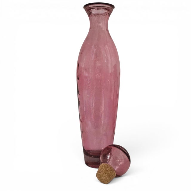 Vidrios San Miguel Spanish Amethyst Recycled Glass Genie Bottle Decanter For Sale In San Francisco - Image 6 of 13