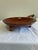 Vintage Munising wooden handled bowl featuring beautifully sculpted Mid-Century Modern lines, rich warm wood grain, and...