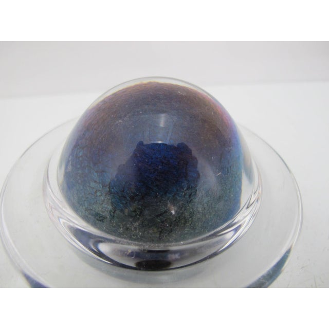 Limited Edition Sci Fi Channel Glass Planet Saturn Galaxy Paperweight For Sale - Image 4 of 7