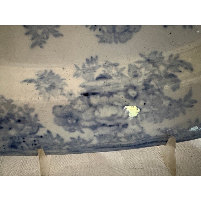 Cornflower Blue 19th Century English Transferware Platter For Sale - Image 8 of 14
