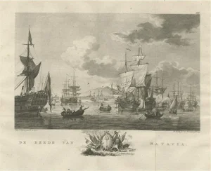 Voc Ships in the Sea Near Batavia, 1779, Print
