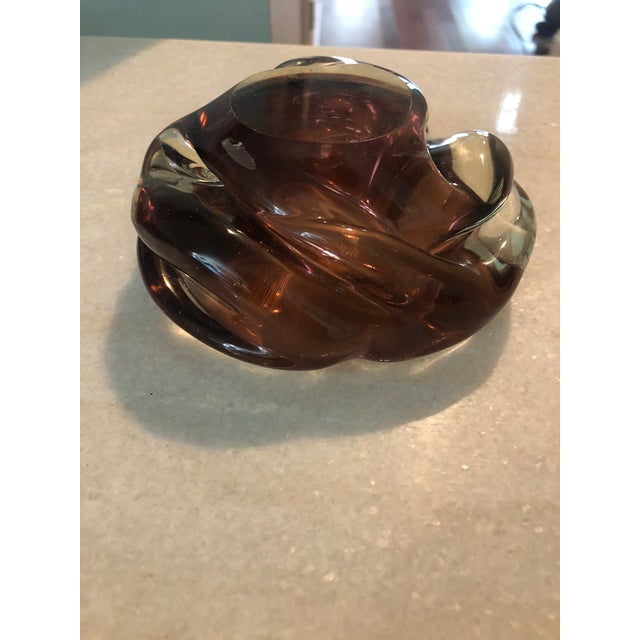 Metal Vintage Mid Century Murano Gold Bowl For Sale - Image 7 of 11