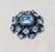 Modern Vintage Signed Marie Ferra Rhodium Plated Faux-Aquamarine & Sapphire Brooch For Sale - Image 3 of 6