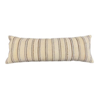 Turkish Hemp Pillow Cushion Natural Beige Brown Cushion Cover 14x40 For Sale
