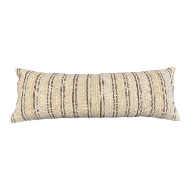 Turkish Hemp Pillow Cushion Natural Beige Brown Cushion Cover 14x40 For Sale