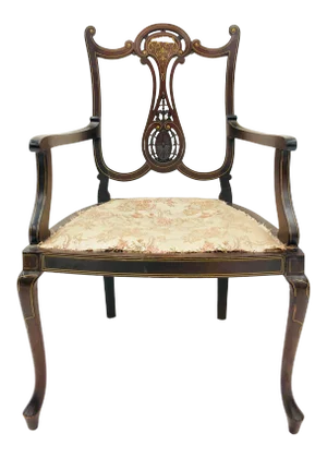Antique Inlaid Edwardian Arm Chair