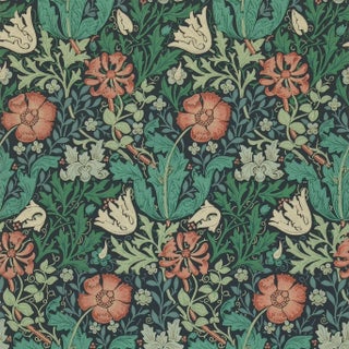 Morris & Co Willow Boughs Wallpaper in Indigo/Artichoke For Sale