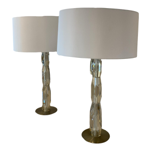 Pair of Multifaceted Lamps