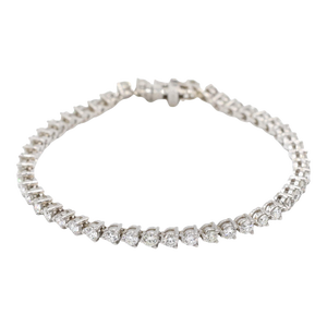 14K White Gold Ladies 3.90 Carats Diamond Tennis Bracelet