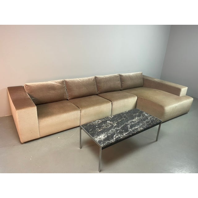 Modular Sofa in Champagne Velvet from Walter Knoll, Germany, 1970s, Set of 4 For Sale - Image 18 of 18