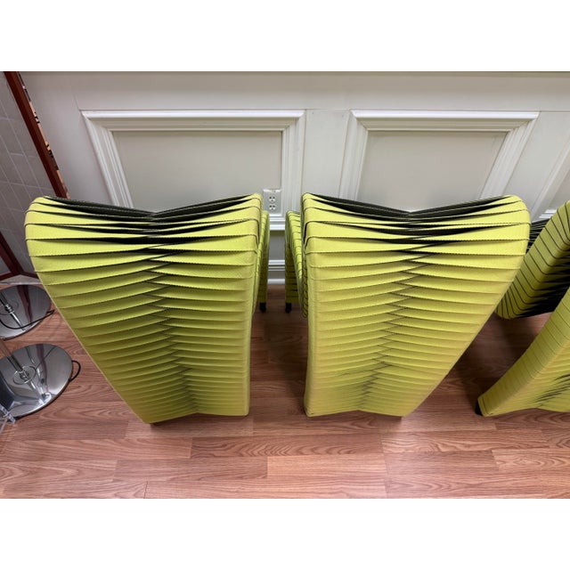 Lime Late 20th Century Set of 4 Contemporary Lime Green Seat Belt Dining Chairs by Phillips Collection For Sale - Image 8 of 10