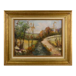 Bucks County, Country Lane - Mid Century Landscape by Cora W. Best