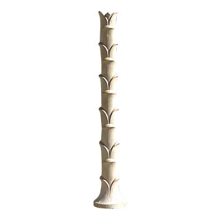 Vintage Coastal Palm Tree Plaster Torchere For Sale