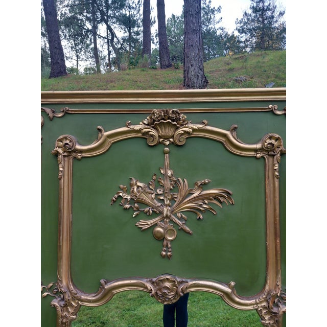 Louis XV Style Fireplace Mirror in Green For Sale - Image 4 of 4