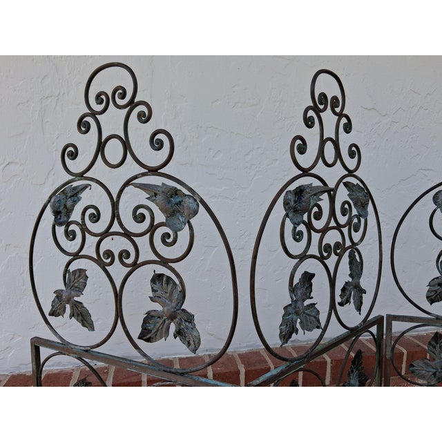 Antique 4 Panel Iron Screen. For Sale - Image 9 of 15