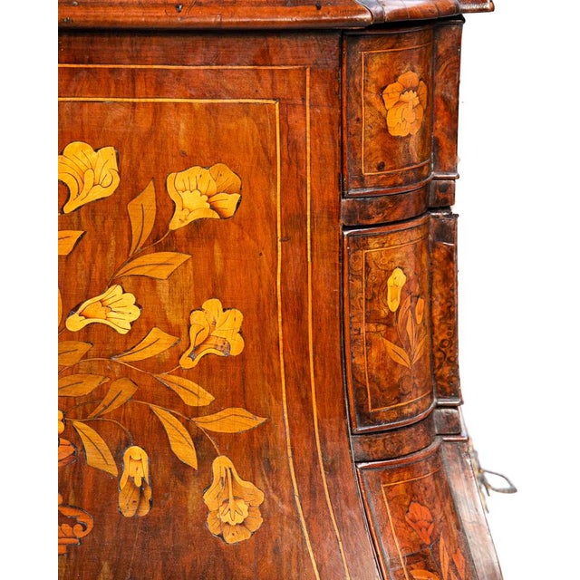 Small Antique Dutch Floral Marquetry Vitrine Cupboard For Sale - Image 9 of 15